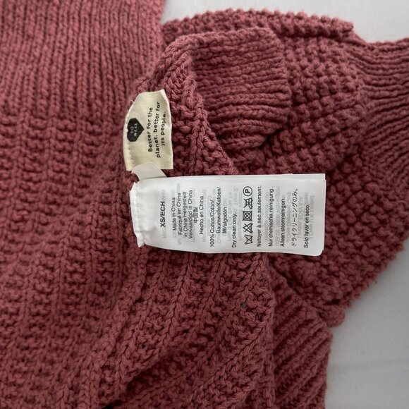 Madewell Bobble Open Front Pocket Cardigan Sweater Dusty Rose Pink Women XS - Picture 8 of 12